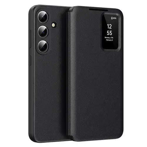 Husa pentru Samsung Galaxy S26, Techsuit, SmartView, Neagra