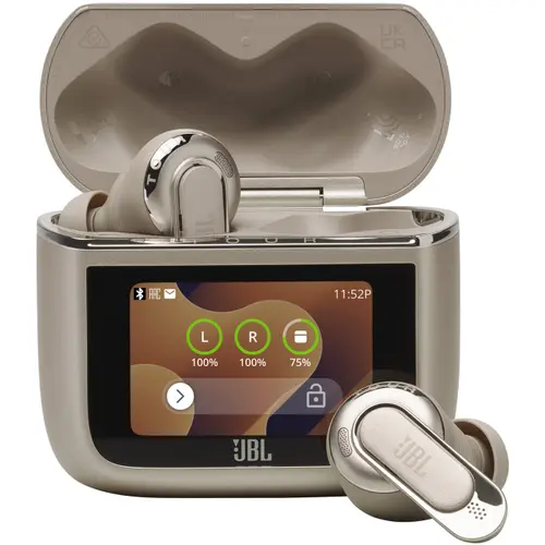 Casti In-Ear JBL Tour Pro 3, True Wireless, Bluetooth, True ANC, Smart Case, Spatial Sound, Autonomie 44 ore, Crem