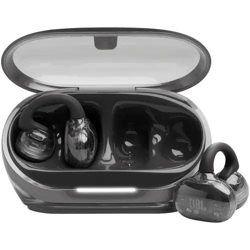 Casti Open-Ear JBL Soundgear Clips, True Wireless, Bluetooth, 4 microfoane, Multipoint, Autonomie 32 ore, IP54, Negru