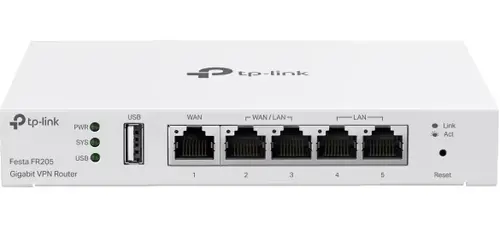 Router wired TP-Link Festa FR205, 5 porturi Gigabit, 1 port USB WAN