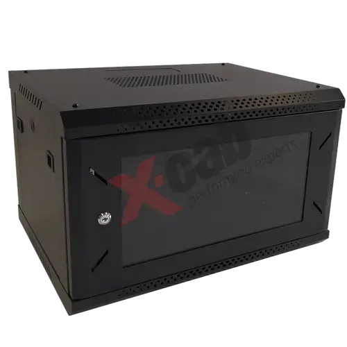 Cabinet metalic de perete 19inch Xcab S, tip rack wallmount, 9U 600x800 mm,  Negru