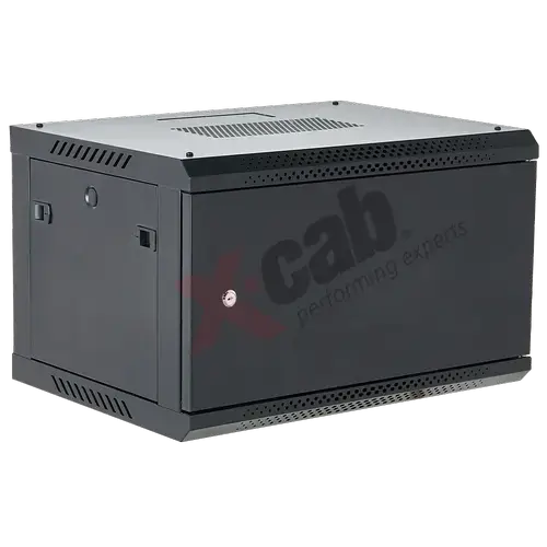 Cabinet metalic de perete 19inch Xcab M, tip rack wallmount, 12U 600x600 mm,  Negru