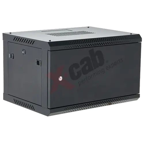 Cabinet metalic de perete 19inch Xcab M, tip rack wallmount, 12U 600x600 mm,  Negru