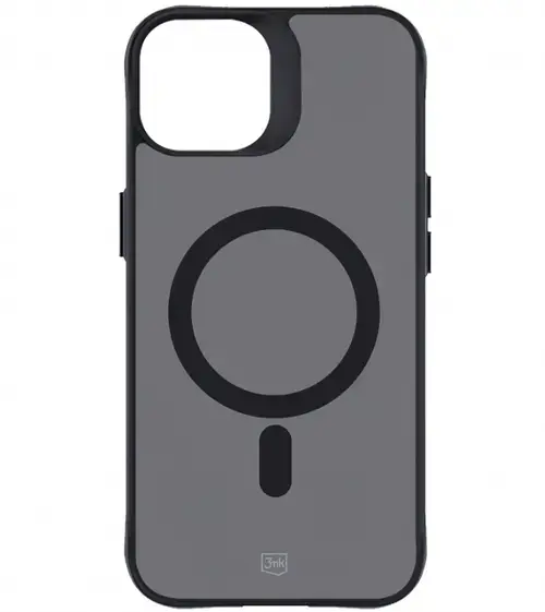 Husa MagSafe pentru Apple iPhone 15, 3MK, Smoke MagCase, Neagra