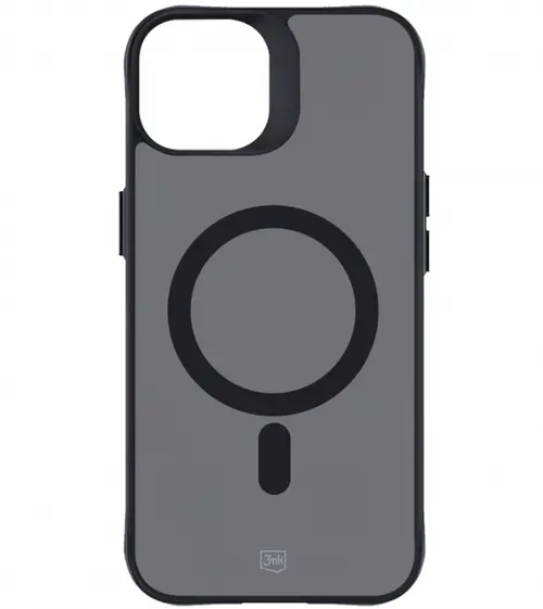 Husa MagSafe pentru Apple iPhone 15, 3MK, Smoke MagCase, Neagra