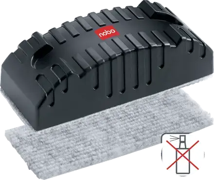 Burete NOBO, pentru curatare table, magnetic, rezerva detasabila, 1 rezerva inclusa, Negru