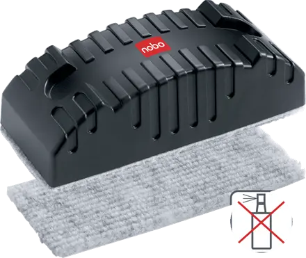 Burete NOBO, pentru curatare table, magnetic, rezerva detasabila, 1 rezerva inclusa, Negru