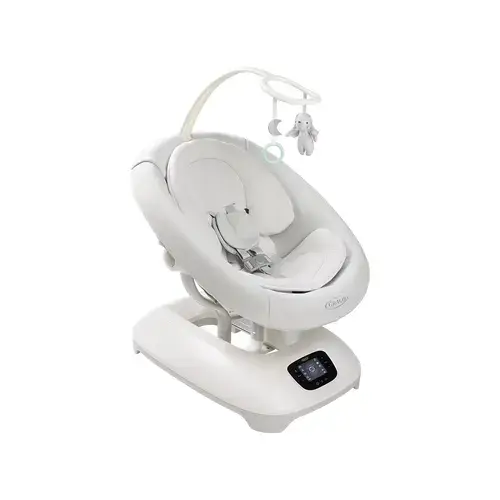 Leagan electric Graco Eluma Sway cu tehnologie inteligenta de detectare a plansului,  0 - 6 luni, Alb