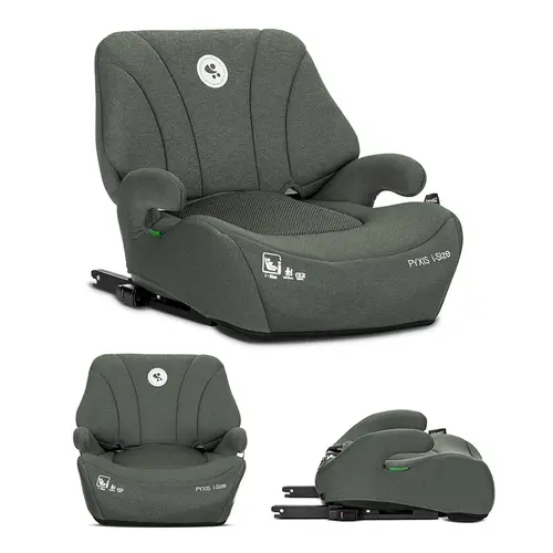 Inaltator auto pentru copii Lorelli Pyxis, i-Size, Isofix, tip booster cu spatar detasabil, 6-12 ani, 125-150 cm, Verde