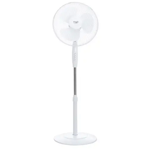 Ventilator de birou Adler AD 7323, diametru 23 cm, 45W, 3 setari de viteza, Unghi ajustabil, Alb