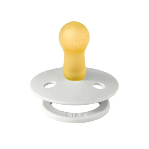 Suzeta Colour Latex pentru bebelusi BIBS, cu tetina rotunda, 6 luni +, Alb