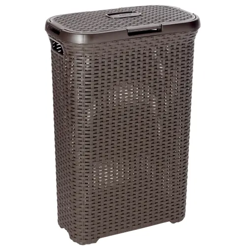 Cos de rufe Curver Imitatie Ratan, 40l, Plastic, Maro