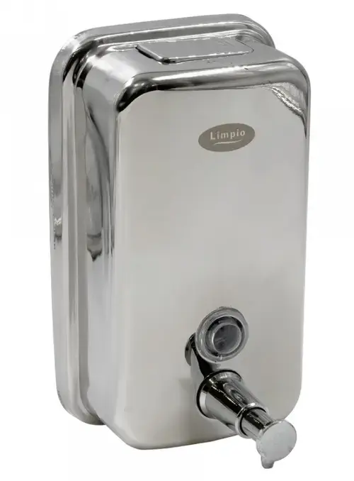 Dozator sapun Limpio SD80, inox lucios, 800 ml, prevazut cu vizor nivel si inchidere cu cheie