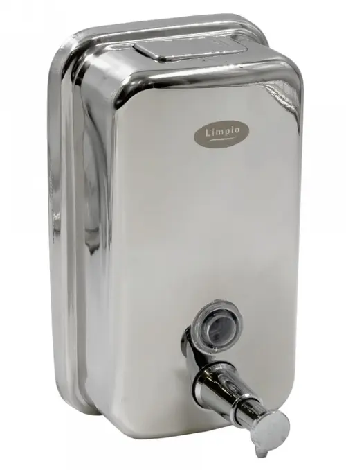 Dozator sapun Limpio SD80, inox lucios, 800 ml, prevazut cu vizor nivel si inchidere cu cheie