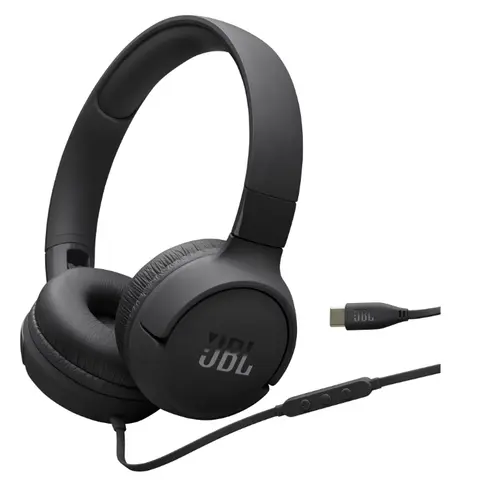 Casti On-ear, JBL Tune 520C, Microfon, USB-C, Negru