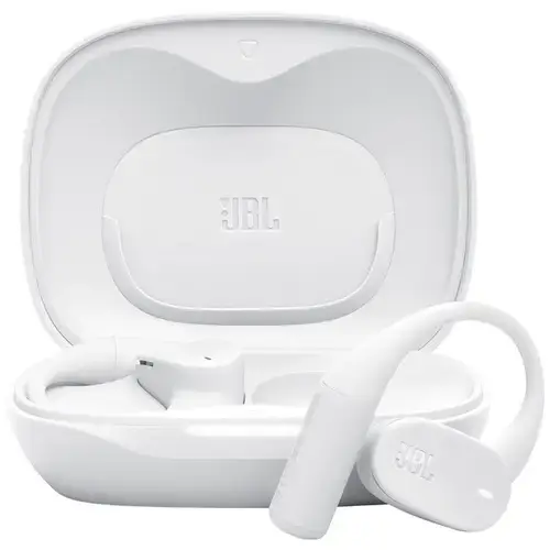 Casti Alergare Open-Ear JBL Sense Lite, True Wireless, Bluetooth, 4 microfoane, Multipoint, Autonomie 32 ore, IP54, Alb