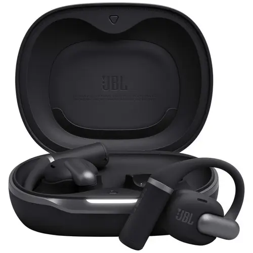 Casti Alergare Open-Ear JBL Sense Pro, True Wireless, Bluetooth, Hi-Res Audio, 4 microfoane, Multipoint, Autonomie 38 ore, Negru