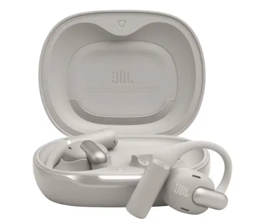Casti Alergare Open-Ear JBL Sense Pro, True Wireless, Bluetooth, Hi-Res Audio, 4 microfoane, Multipoint, Autonomie 38 ore, Gri