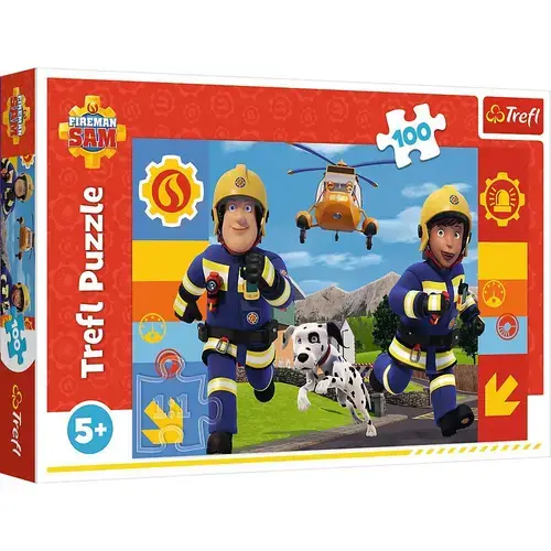 Puzzle Trefl din 100 piese - Pompierul Sam ajuta mereu