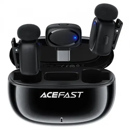 Lavaliera Acefast R2, USB-C, Set 2 bucati, Negru