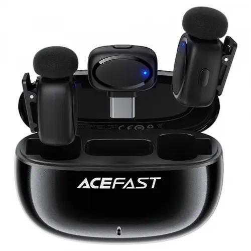 Lavaliera Acefast R2, USB-C, Set 2 bucati, Negru