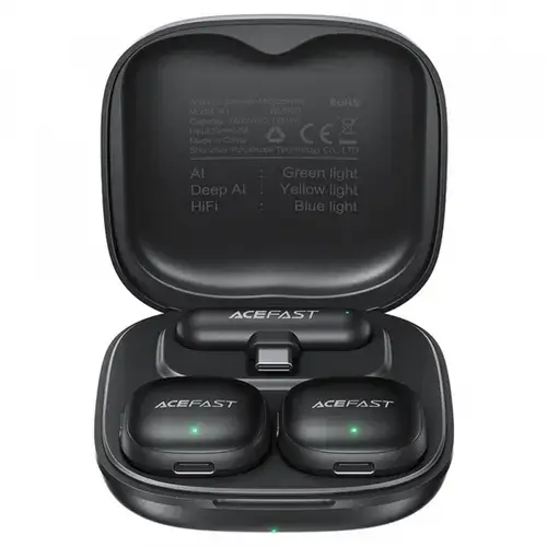 Lavaliera Acefast R1, USB-C, Set 2 bucati, Negru