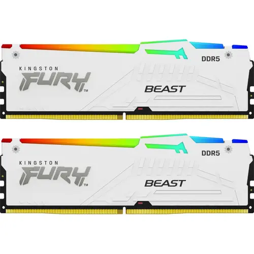 Memorii Kingston FURY Beast RGB White 32GB DDR5 6000MHz CL36 Dual Channel Kit