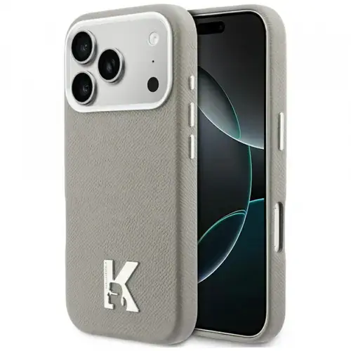 Husa MagSafe pentru Apple iPhone 17 Pro, Karl Lagerfeld, Karl Head Logo, Gri