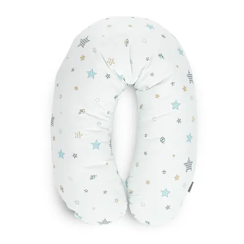 Perna alaptare Lorelli Bear with swing Blue, 190 cm, husa 100% bumbac ranforce