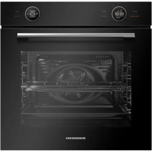 Cuptor incorporabil Heinner HBO-M7210GCDRC-GBK, 72L, 10 Functii, Clasa A+, Timer digital, Display touch, Grill, Ventilatie, Functie pizza, Functie dezghetare, Iluminare, Blocare display, Autocuratare catalica,Geam dublu detasabil, Sticla neagra