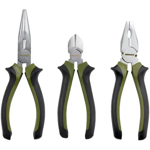 Set 3 unelte Heinner HR-PHT111, patent cu varf lung 160 mm lungime, patent tip sfic 160 mm lungime, patent clasic 180 mm lungime, 45 Otel-Carbon, maner plastic