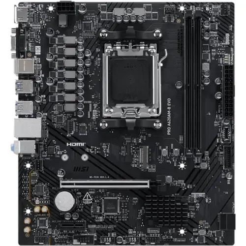 Placa de baza MSI PRO A620AM-B EVO, AM5, mATX, DDR5, AMD A620