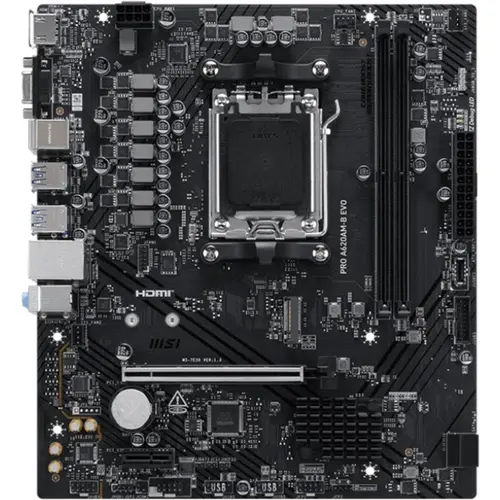 Placa de baza MSI PRO A620AM-B EVO, AM5, mATX, DDR5, AMD A620