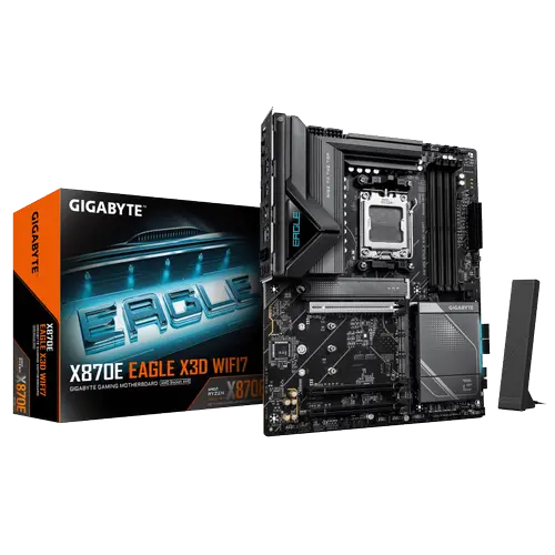 Placa de baza GIGABYTE X870E EAGLE X3D WIFI7, AMD X870E, AM5, ATX, DDR5