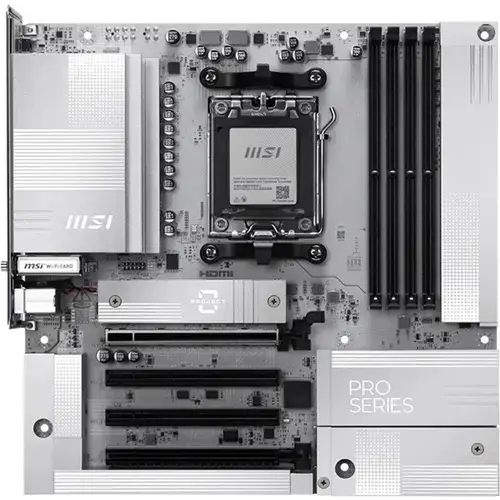 Placa de baza MSI PRO B850M-A WIFI PZ,  AMD B850, AM5, DDR5, mATX