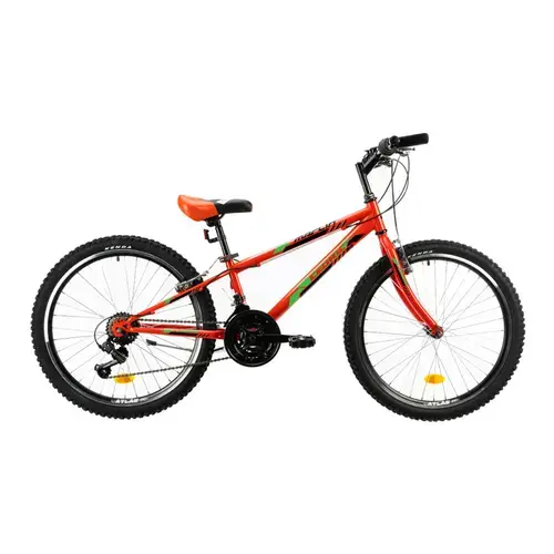 Bicicleta Copii Dhs 2421 Cedric, roti 24 Inch, Sistem franare V-brake, Rosu