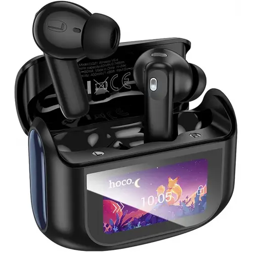 Casti True Wireless HOCO EQ21, Bluetooth, ANC, Negru