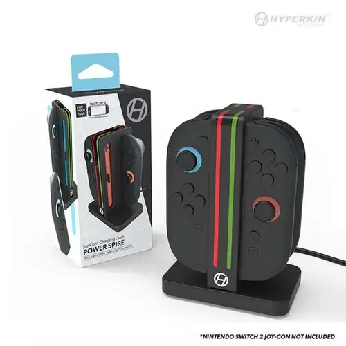 Dock de incarcare Joy-Con Power Spire, HYPERKIN, pentru Nintendo Switch, Negru