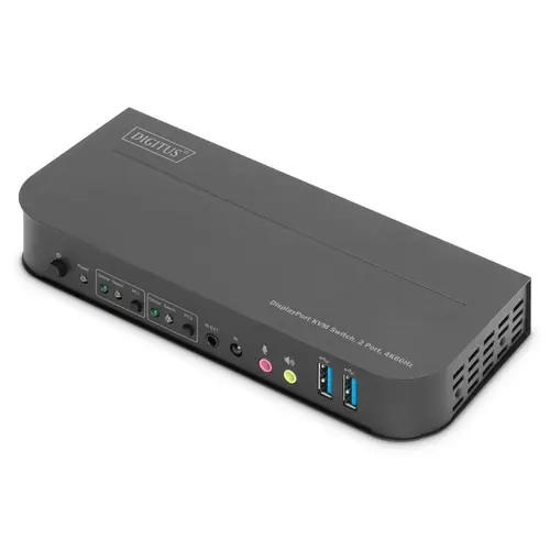 Switch KVM DIGITUS 2 porturi DisplayPort, 4K 60Hz 2xUSB