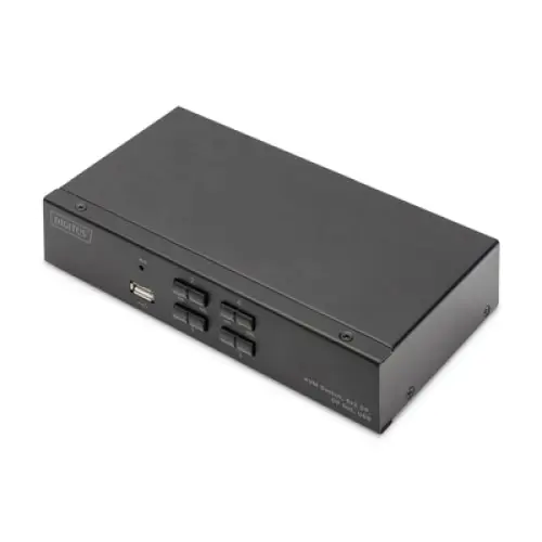 Comutator KVM DIGITUS, Plastic, 4x1, Negru