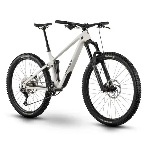 Bicicleta full suspension Raymon Rokua 150, roti 29 inch, cadru S, transmisie Shimano Deore, suspensie RockShox Psylo Gold RC, 12 viteze, Alb
