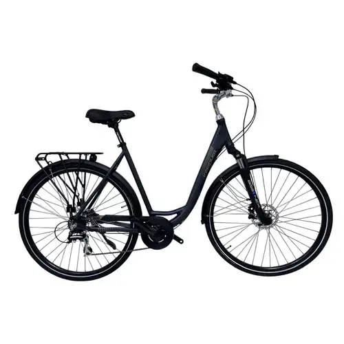 Bicicleta Trekking Kreidler, roti 28 Inch, cadru L, 7 viteze, Negru