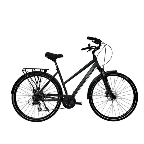 Bicicleta Trekking Kreidler LD, cadru aluminiu, frane hidraulice, roti 28 inch, Negru