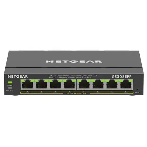 Switch Netgear GS308EPP, 8 porturi, PoE+