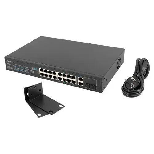 Switch Lanberg RSFE-16P-2C-250, 16 porturi, PoE+