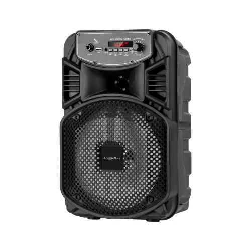 Boxa Bluetooth Kruger&Matz Music Box 10 w, 8 inch + 1 inch, AUX, USB 2.0, intrare microfon + Mini Boxa Portabila KlaussTech, Handsfree, USB, Bluetooth, Radio FM, Design Compact, Moderna, Usor de Folosit