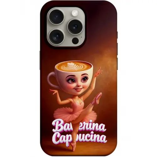 Husa pentru Apple iPhone 14 Pro, Perfect Case, Italian Brainrot Ballerina Capuccina, Multicolor