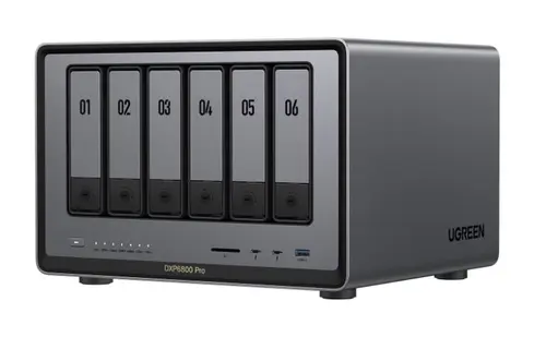 NAS UGREEN NASync DXP6800 Pro cu procesor Intel i5 1235u 10-Core, 8GB DDR5, 6-bays, 2 ports 10G, 2 ports Thunderbolt™ 4