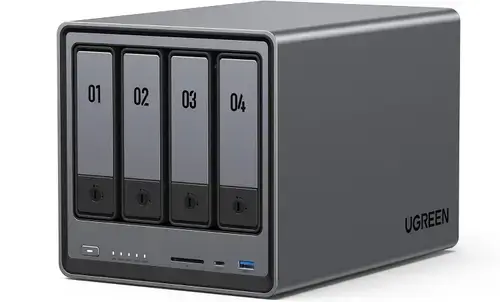 NAS UGREEN NASync DXP4800 cu procesor Intel N100 Quad-core, 8GB DDR5, 4-bays, port 2.5G