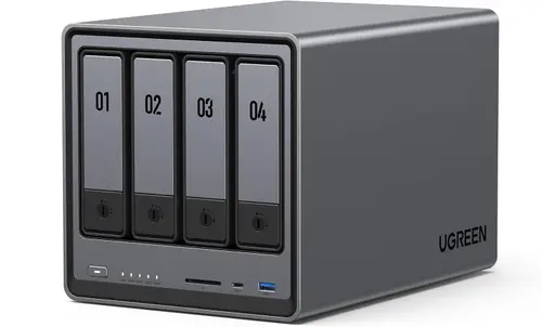 NAS UGREEN NASync DXP4800 cu procesor Intel N100 Quad-core, 8GB DDR5, 4-bays, port 2.5G